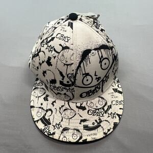 2009 FOX FAMILY GUY STEWIE S/M FITTED HAT WHITE BLACK OBEY ME FUNKY STEWIE HAT